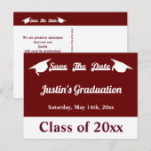 Carte de sauvegarde de date de remise de diplôme M (Devant / Derrière)