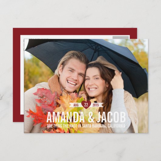 Carte de sauvegarde de date de Saint-Valentin (Devant / Derrière)