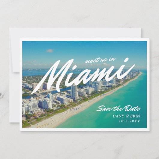 Carte de sauvegarde de date de style Miami (Devant)