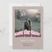 Carte de sauvegarde de date de style rétro des ann (Devant)