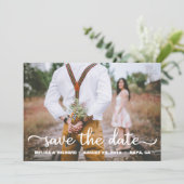 Carte de sauvegarde de date de style rustique avec (Debout devant)