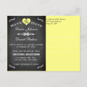 Carte de sauvegarde de date de style tableau noir  (Dos)