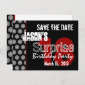 Carte de sauvegarde de date de surprise moderne 18 (Devant / Derrière)