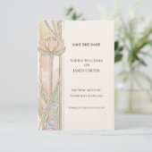Carte de sauvegarde de date de tulipe pastel douce (Debout devant)