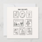 Carte de sauvegarde de date dessinée à la main ave (Devant)