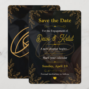 Carte de sauvegarde de date d'invitation de fiança