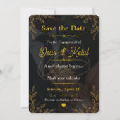 Carte de sauvegarde de date d'invitation de fiança (Devant)