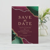 Carte de sauvegarde de date émeraude agate de Bour (Debout devant)