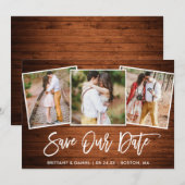 Carte de sauvegarde de date en bois de script Brus (Devant / Derrière)