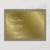 Carte de sauvegarde de date en spirale dorée ornem (Dos)