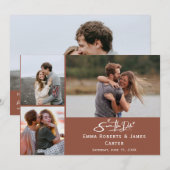 Carte de sauvegarde de date en terre cuite rouille (Devant / Derrière)