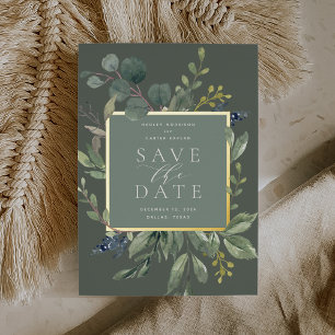 Carte de sauvegarde de date Eucalyptus & Sauge