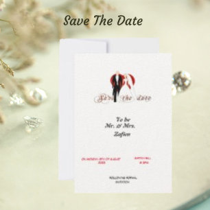 Carte de sauvegarde de date Felt White Paper Heart