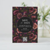 Carte de sauvegarde de date Fleur romantique sombr (Debout devant)