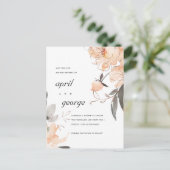 CARTE DE SAUVEGARDE DE DATE FLEURALE BRUN ROUILLE (Debout devant)