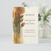 Carte de sauvegarde de date florale automnale rust (Debout devant)