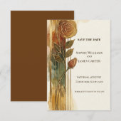 Carte de sauvegarde de date florale automnale rust (Devant / Derrière)