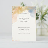 Carte de sauvegarde de date florale Blush Sage (Debout devant)