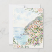 Carte de sauvegarde de date florale côtière rose (Dos)
