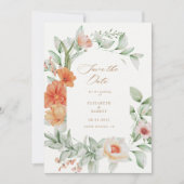 Carte de sauvegarde de date florale de jardin d'ét (Devant)