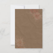 Carte de sauvegarde de date florale rose rustique (Dos)