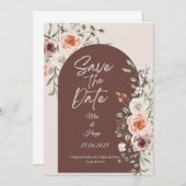 Carte de sauvegarde de date florale rustique  (Devant / Derrière)
