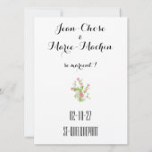 Carte de sauvegarde de date, mariage rustique, mar (Dos)