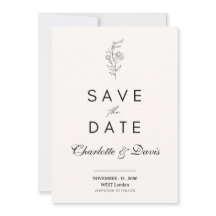 Carte de sauvegarde de date minimaliste florale