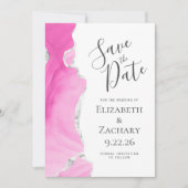 Carte de sauvegarde de date moderne Agate Rose Arg (Devant)