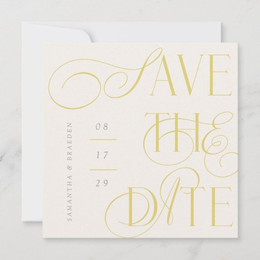 Carte de sauvegarde de date moderne calligraphie C (Devant)