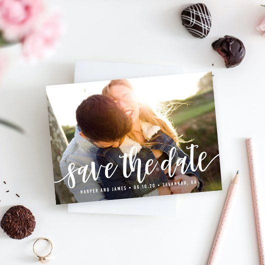Carte de sauvegarde de date moderne funky script