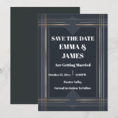 Carte de sauvegarde de date moderne géométrique (Devant / Derrière)