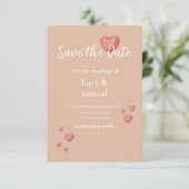 Carte de sauvegarde de date moderne rose (Debout devant)