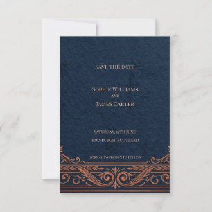 Carte de sauvegarde de date Navy Copper Celtic