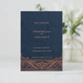 Carte de sauvegarde de date Navy Copper Celtic (Debout devant)