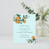 Carte de sauvegarde de date Oranges Fruits et Fleu (Debout devant)