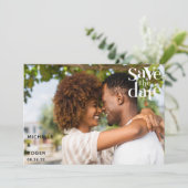 Carte de sauvegarde de date photo rustique minimal (Debout devant)