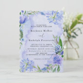 Carte de sauvegarde de date plate florale violette (Debout devant)