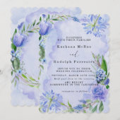 Carte de sauvegarde de date plate florale violette (Devant / Derrière)