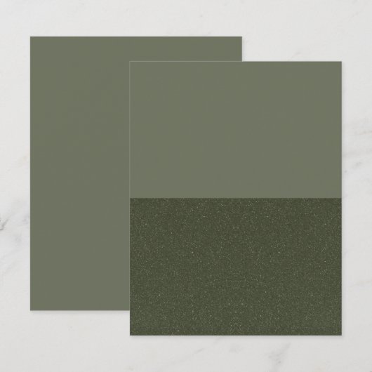 Carte de sauvegarde de date plate verte de mousse  (Devant / Derrière)