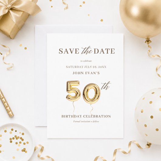 Carte de sauvegarde de date pour 50e anniversaire