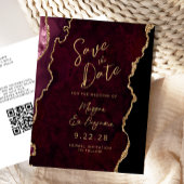 Carte de sauvegarde de date QR Code en Agate Or Bo