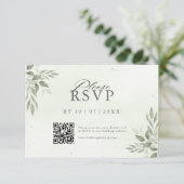 Carte de sauvegarde de date QR Code Modern Sage Gr (Debout devant)