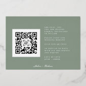 Carte de sauvegarde de date QR Code vert mousse ra (Verso)