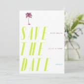 Carte de sauvegarde de date rétro - Citron (Debout devant)