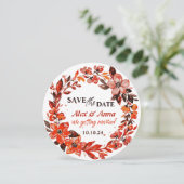 Carte de sauvegarde de date Rustique Floral (Debout devant)