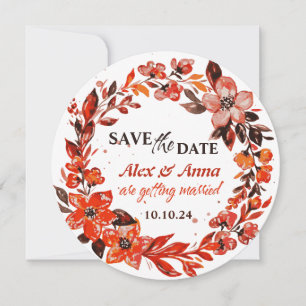 Carte de sauvegarde de date Rustique Floral