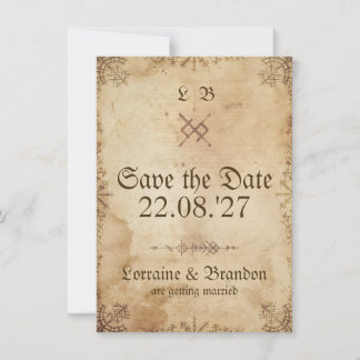 Carte de sauvegarde de date rustique Viking Norse