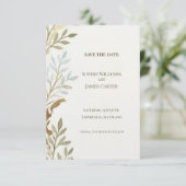 Carte de sauvegarde de date Sage Gold Leaf (Debout devant)