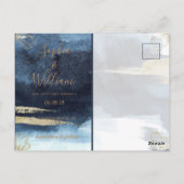 Carte de sauvegarde de date Saphir Mers Bleu Or (Dos)